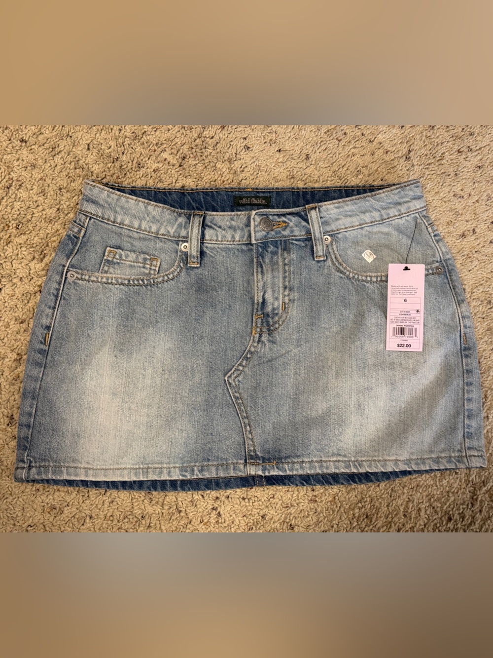 Wild Fable Light Wash Denim Mini Skirt- Size 6